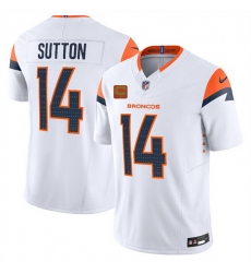Men Denver Broncos 14 Courtland Sutton White 2025 F U S E  With 4 Star C Patch Vapor Limited Stitched Football Jersey