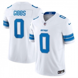 Men Detroit Lions 0 Jahymr Gibbs White 2025 F U S E  Vapor Limited Stitched Jersey