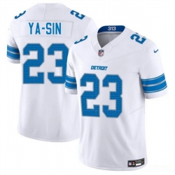 Men Detroit Lions 23 Rock Ya Sin White 2025 F U S E  Vapor Limited Stitched Jersey