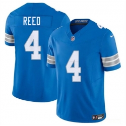 Men Detroit Lions 4 D J  Reed Blue 2025 F U S E  Vapor Limited Stitched Jersey