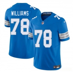 Youth Detroit Lions 78 Tyleik Williams Blue 2025 Draft F U S E  Vapor Limited Stitched Jersey
