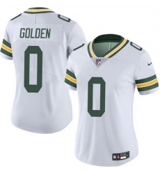Women Green Bay Packers 0 Matthew Golden White 2025 Draft Vapor Untouchable Limited Stitched Football Jersey