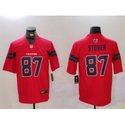 Men Houston Texans 87 Cade Stover Red Vapor Untouchable Stitched Football Jersey