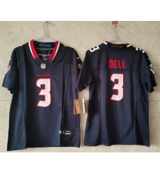 Women Houston Texans 3 Tank Dell Navy F U S E Vapor Stitched Football Jersey  