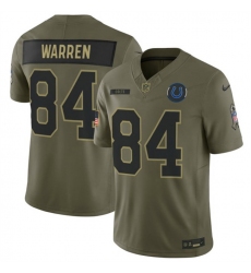Men Indianapolis Colts 84 Tyler Warren Olive 2025 F U S E  Salute to Service Limited Stitched Football Jersey