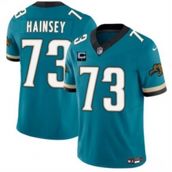 Men Jacksonville Jaguars 73 Robert Hainsey Teal 2025 F U S E  With 1 Star C Patch Prowler Throwback Vapor Limited Stitched Football Jersey