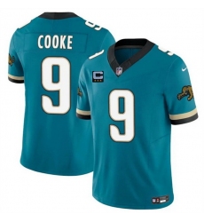 Men Jacksonville Jaguars 9 Logan Cooke Teal 2025 F U S E  With 3 Star C Patch Prowler Throwback Vapor Limited Stitched Football Jersey