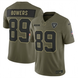 Men Las Vegas Raiders 89 Brock Bowers Olive 2025 Salute to Service Limited Stitched Football Jersey