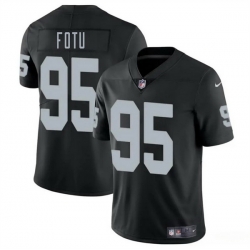 Men Las Vegas Raiders 95 Leki Fotu Black 2025 Vapor Stitched Football Jersey