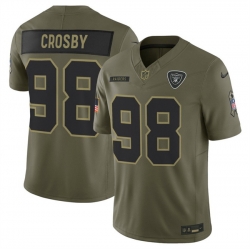 Men Las Vegas Raiders 98 Maxx Crosby Olive 2025 F U S E  Salute to Service Limited Stitched Football Jersey