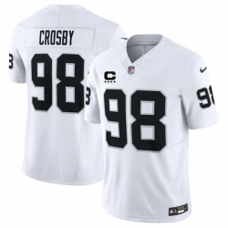 Men Las Vegas Raiders 98 Maxx Crosby White 2025 F U S E  With 4 Star C Patch Vapor Untouchable Limited Stitched Football Jersey
