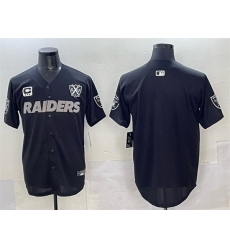 Men Las Vegas Raiders Blank Black Limited Stitched Baseball Jersey