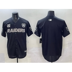 Men Las Vegas Raiders Blank Black Limited Stitched Baseball Jersey