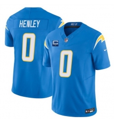 Men Los Angeles Chargers 0 Daiyan Henley Blue 2025 F U S E With 1 Star C Patch Vapor Limited Stitched Football Jersey
