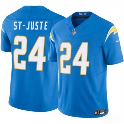 Men Los Angeles Chargers 24 Benjamin St Juste Blue 2024 F U S E Vapor Limited Stitched Football Jersey