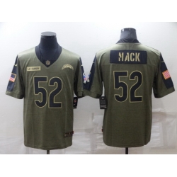 Men Los Angeles Chargers 52 Khalil Mack Olive Salute To Service Limited Stitched jersey