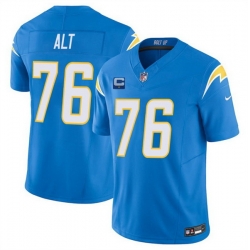 Men Los Angeles Chargers 76 Joe Alt Blue 2025 F U S E With 1 Star C Patch Vapor Limited Stitched Football Jersey