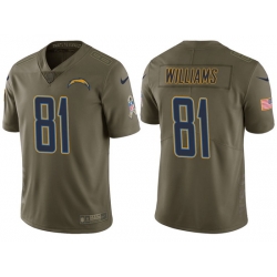 Mens Chargers mike williams olive 2017 salute to service jersey
