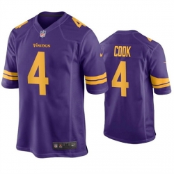 Men Minnesota Vikings 4 Dalvin Cook Purple Color Rush Stitched Game Jersey