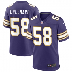 Men Minnesota Vikings #58 Jonathan Greenard Purple F U S E Stitched Jersey