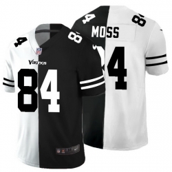 Minnesota Vikings 84 Randy Moss Men Black V White Peace Split Nike Vapor Untouchable Limited NFL Jersey