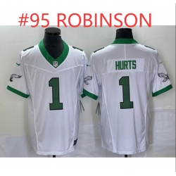 Men Eagles #95 ROBINSON White Stitched Jersey