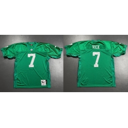 Men Philadelphia Eagles 7 Michael Vick Green Throwback Stitched Baseball Jersey