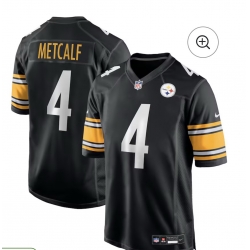 Men Pittsburgh Steelers 4 DK Metcalf 2025 Black Vapor Stitched Football Jersey