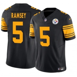 Men Pittsburgh Steelers 5 Jalen Ramsey Black 2025 F U S E  Color Rush Vapor Untouchable Limited Stitched Jersey