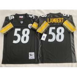 Men Pittsburgh Steelers 58 Jack Lambert Black Stitched Football Jersey
