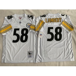 Men Pittsburgh Steelers 58 Jack Lambert White Stitched Football Jersey