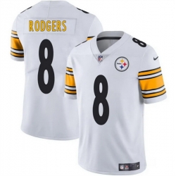 Men Pittsburgh Steelers 8 Aaron Rodgers White 2025 Vapor Limited Stitched Football Jersey