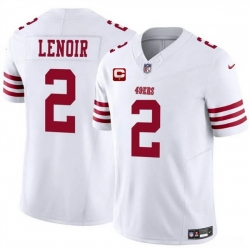 Men San Francisco 49ers 2 Deommodore Lenoir White 2025 F U S E  With 1 Star C Patch Vapor Untouchable Limited Stitched Football Jersey