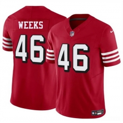 Men San Francisco 49ers 46 Jon Weeks New Red 2025 F U S E  Vapor Untouchable Limited Stitched Football Jersey