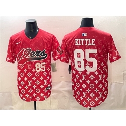 Men San Francisco 49ers 85 George kittle Red Limited Stitched Baseball Jersey