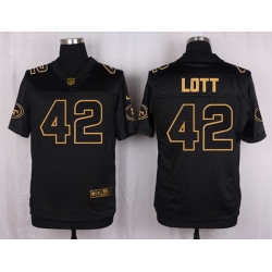 Nike 49ers #42 Ronnie Lott Black Mens Stitched NFL Elite Pro Line Gold Collection Jersey