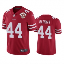 Nike San Francisco 49ers 44 Tom Rathman Red Men 75th Anniversary Stitched NFL Vapor Untouchable Limited Jersey