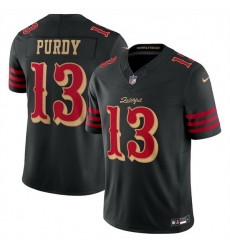 Women San Francisco 49ers 13 Brock Purdy Black 2025 F U S E Rivalries Vapor Limited Stitched Football Jersey