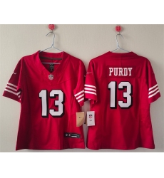 Women San Francisco 49ers 13 Brock Purdy Red F U S E Vapor Untouchable Stitched Jersey 