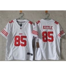 Women San Francisco 49ers 85 George Kittle White F U S E Vapor Untouchable Stitched Jersey 