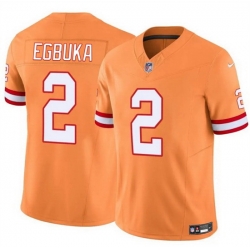 Men Tampa Bay Buccaneers 2 Emeka Egbuka Orange 2025 Draft F U S E  Throwback Limited Stitched Jersey