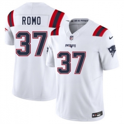 Men New England Patriots 37 Parker Romo White 2025 F U S E  Vapor Limited Stitched Football Jersey
