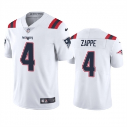 Men New England Patriots 4 Bailey Zappe White Vapor Untouchable Limited Stitched Jersey