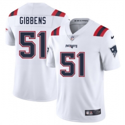 Men New England Patriots 51 Jack Gibbens White 2025 Vapor Limited Stitched Football Jersey