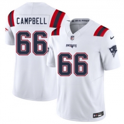 Men New England Patriots 66 Will Campbell White 2025 F U S E  Vapor Limited Stitched Football Jersey