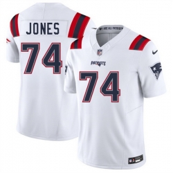 Men New England Patriots 74 Caleb Jones White 2025 F U S E  Vapor Limited Stitched Football Jersey