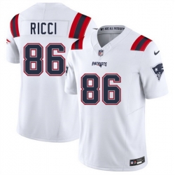 Men New England Patriots 86 Giovanni Ricci White 2025 F U S E  Vapor Limited Stitched Football Jersey