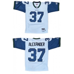 Men Seattle Seahawks  37 Shaun Alexander White Stitched Football Jersey