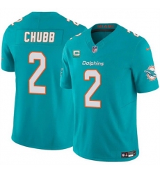 Men Miami Dolphins 2 Bradley Chubb Aqua 2025 F U S E  With 1 Star C Patch Vapor Limited Stitched Football Jersey