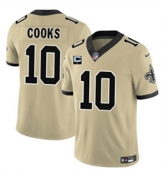 Men New Orleans Saints 10 Brandin Cooks Gold 2025 F U S E  With 1 Star C Patch Alternate Vapor Limited Stitched Football Jersey